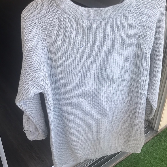 LAST1️⃣Gray Lace Up Oversized Knit Sweater - Picture 4 of 8